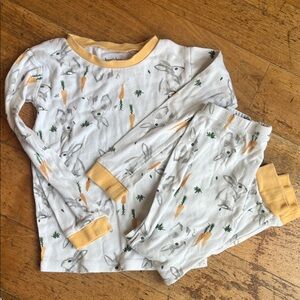Burt’s Bees Bunny and Carrot Pajama Set - White and Yellow
